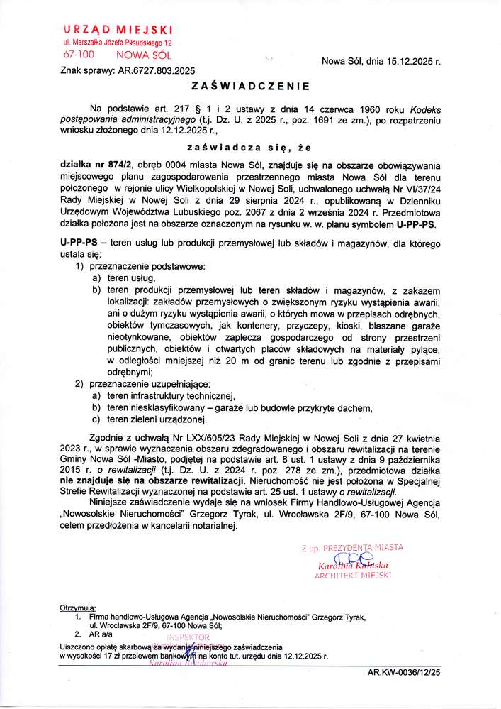 Działka przemysłowa Nowa Sól , 1484m2.-6