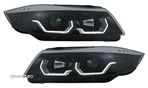 Faruri 3D LED Angel Eyes LHD Negru Tuning BMW Seria 3 E90 2004 2005 2 - 1