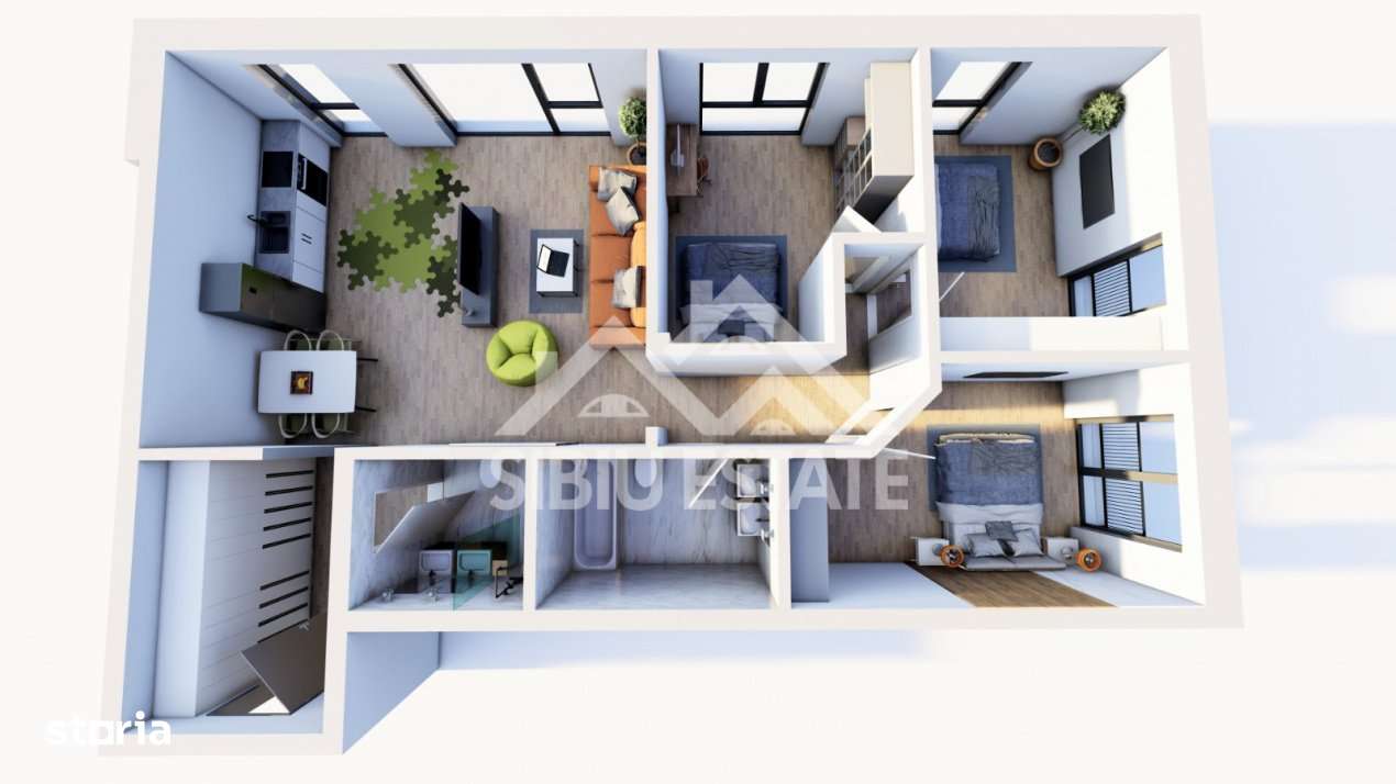Apartament 4 camere , 95,05 mp utili , Etaj 1 , Finisaje Premium - Imagine principală: 4/6