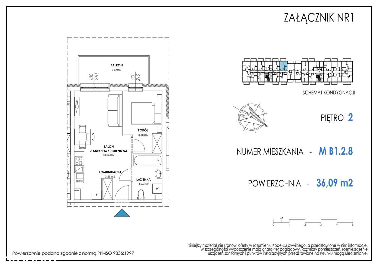 Nowe Miasto | apartament 2-pok. | B1.2.8 - Pełny obrazek: 2/9