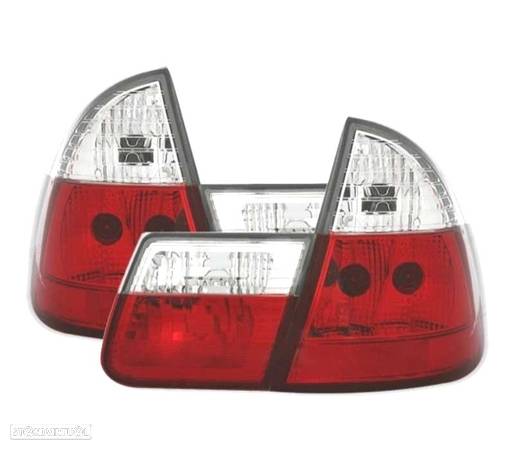 FAROLINS TRASEIROS PARA BMW E46 TOURING 98-05 VERMELHO BRANCO - 1