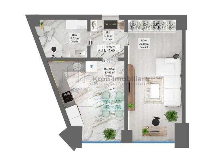 Apartament- 1 Camera-2