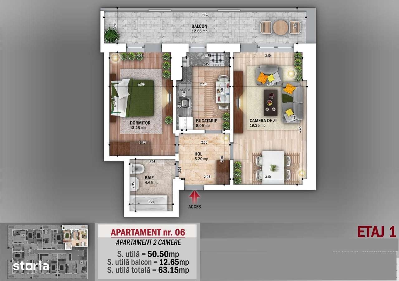 Apartament 2 camera decomandat - Nicolae Grigorescu
