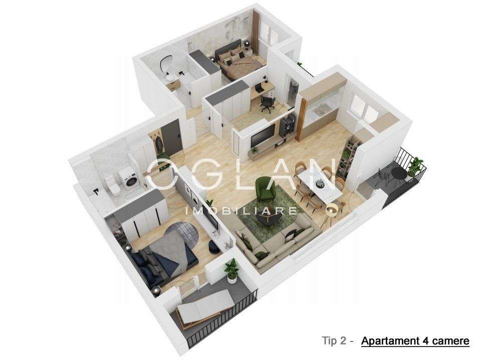 Apartament 4 camere 91 mp utili, 3 balcoane , Str. Doamna Stanca - Imagine principală: 2/9