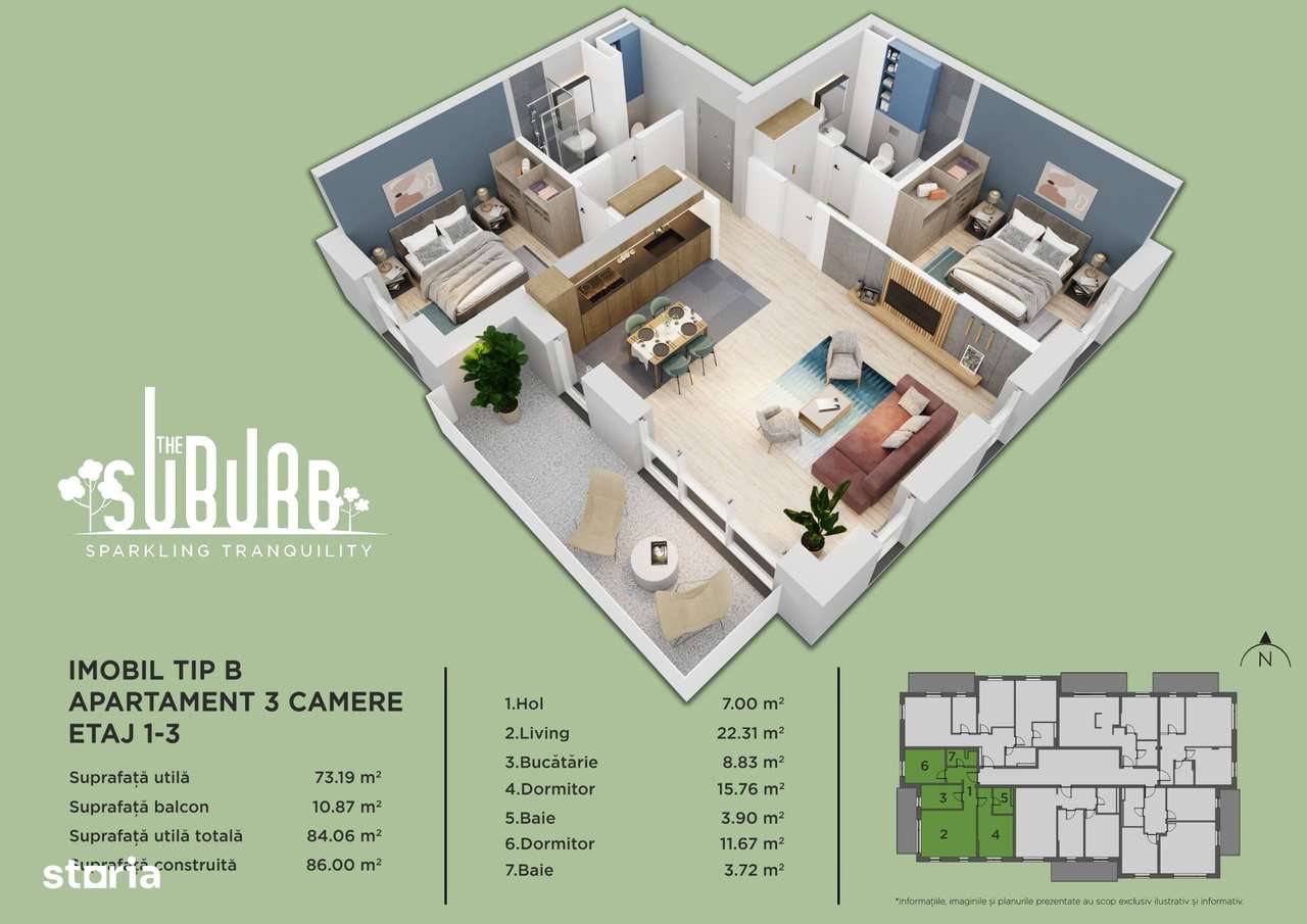 Apartament cu 3 camere The Suburb Buftea-16