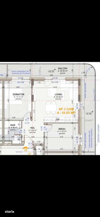 Apartament 3 camere, 59 mp, terasa 27mp, parcare subterana zona Eroilo - Imagine principală: 2/2