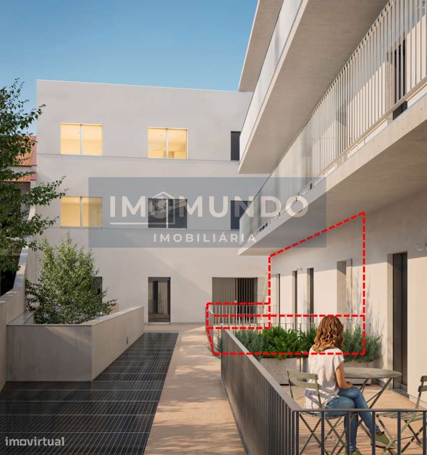 T2 Contemporâneo com Terraço Privativo - Condomínio Fechado no Porto-0