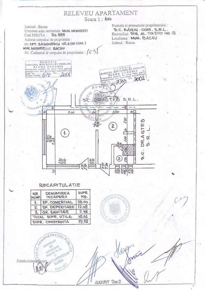 Vanzare spatiu comercial Moinesti, Str. Capitan Zaganescu Nr 6-7