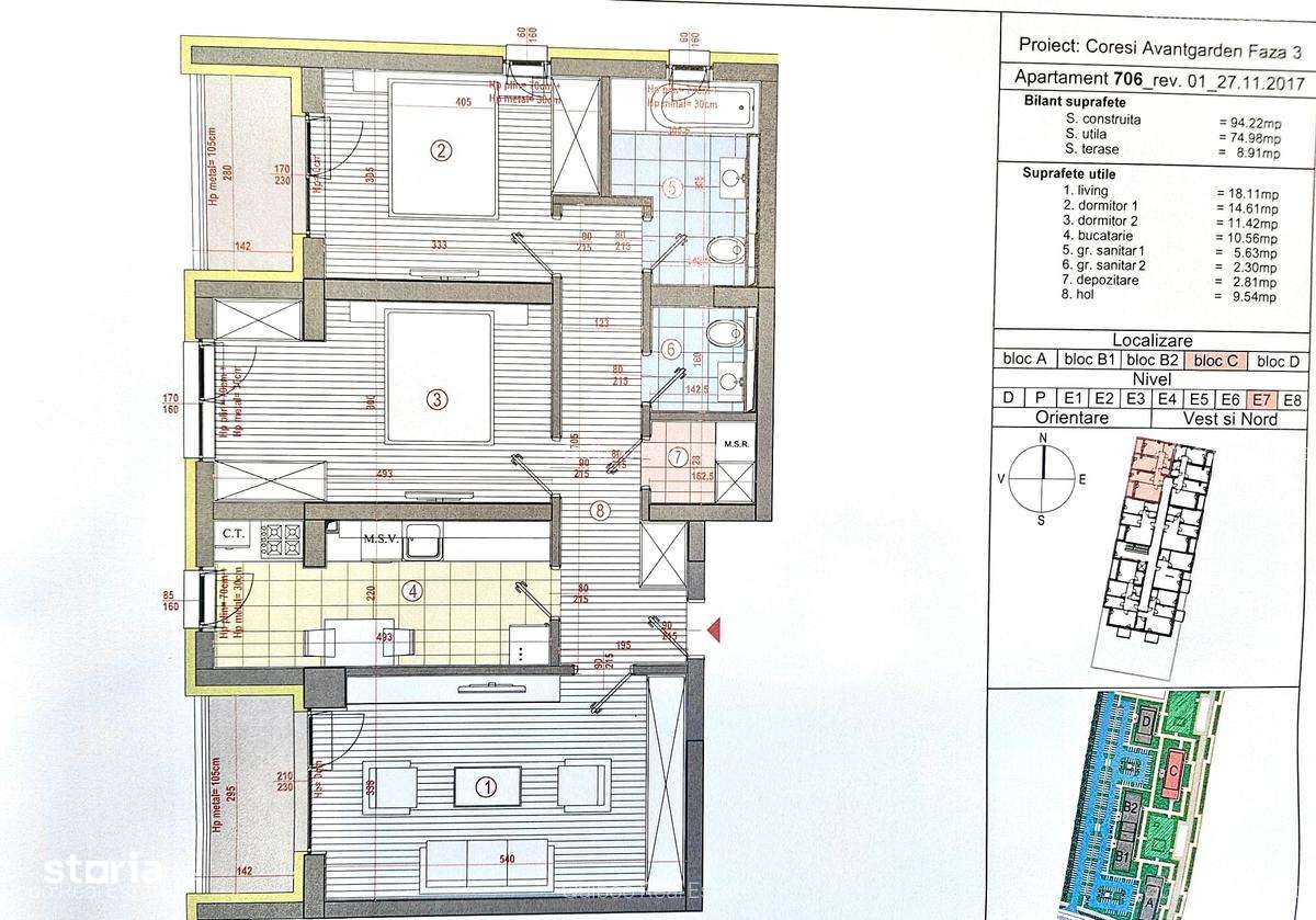 Apartament 3 camere, 2 bai, 2 terase, Aleea Pietonala Kasper Coresi-7