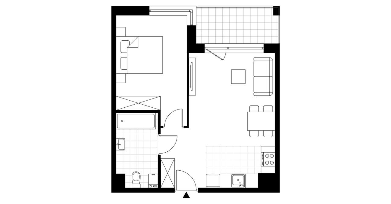 2-pokojowe mieszkanie 43m2 + balkon Bez Prowizji - Pełny obrazek: 3/8