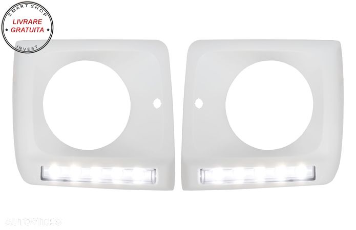 Carcasa faruri cu Lumini de zi dedicate LED DRL Mercedes G-class W463 (1989-2012) - livrare gratuita - 1