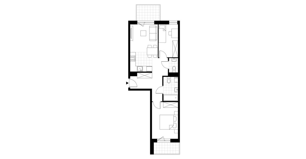 3-pokojowe mieszkanie 61m2 + 2 balkony - Pełny obrazek: 3/8
