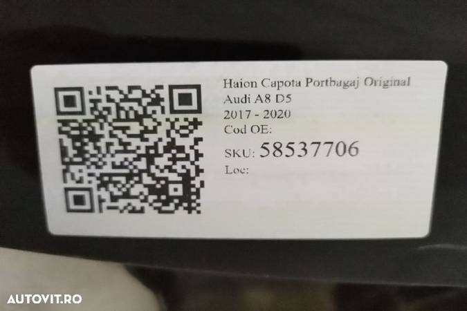 Haion Capota Portbagaj Original Audi A8 D5 2017 2018 2019 2020 - 7