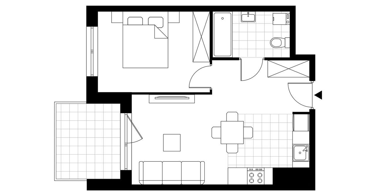 2-pokojowe mieszkanie 39m2 + balkon Bez Prowizji - Pełny obrazek: 3/8
