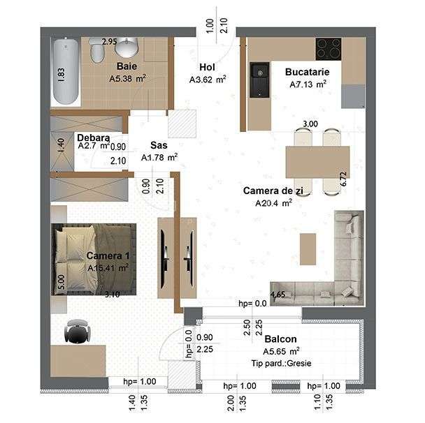 2 camere la parter, Concept 9 – ideal pentru locuit sau business - Imagine principală: 2/7