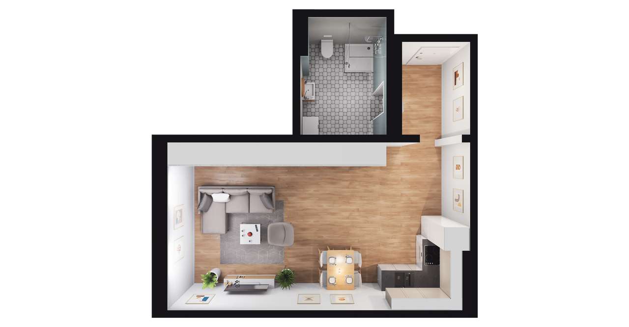 1-pokojowe mieszkanie 41m2 Bezpośrednio - Pełny obrazek: 3/9