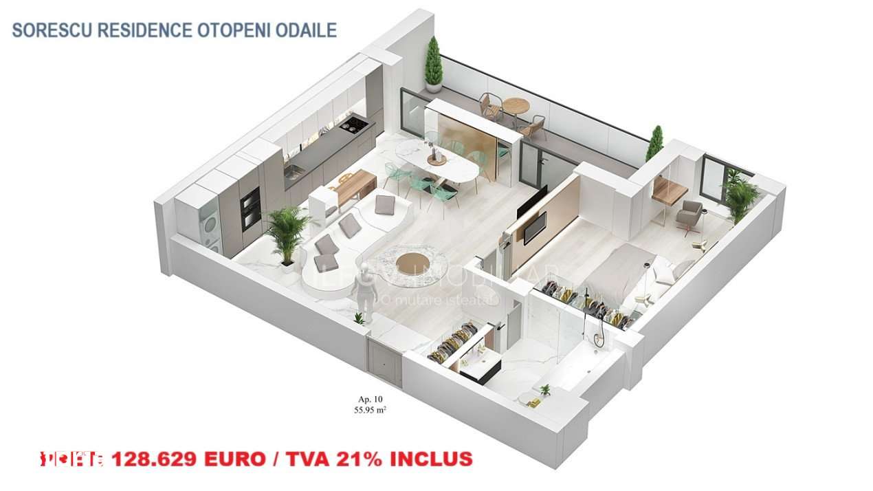 Apartamente cu 2 camere cu terasa, lift, langa parc 1 Mai-2