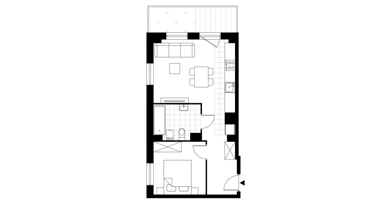 2-pokojowe mieszkanie 39m2 + ogródek Bez Prowizji - Pełny obrazek: 2/7