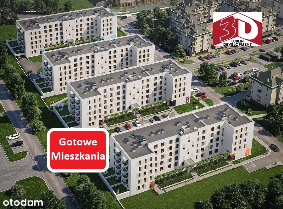 Gotowe mieszkanie 49 m2, 3 pokoje z aneksem kuch.