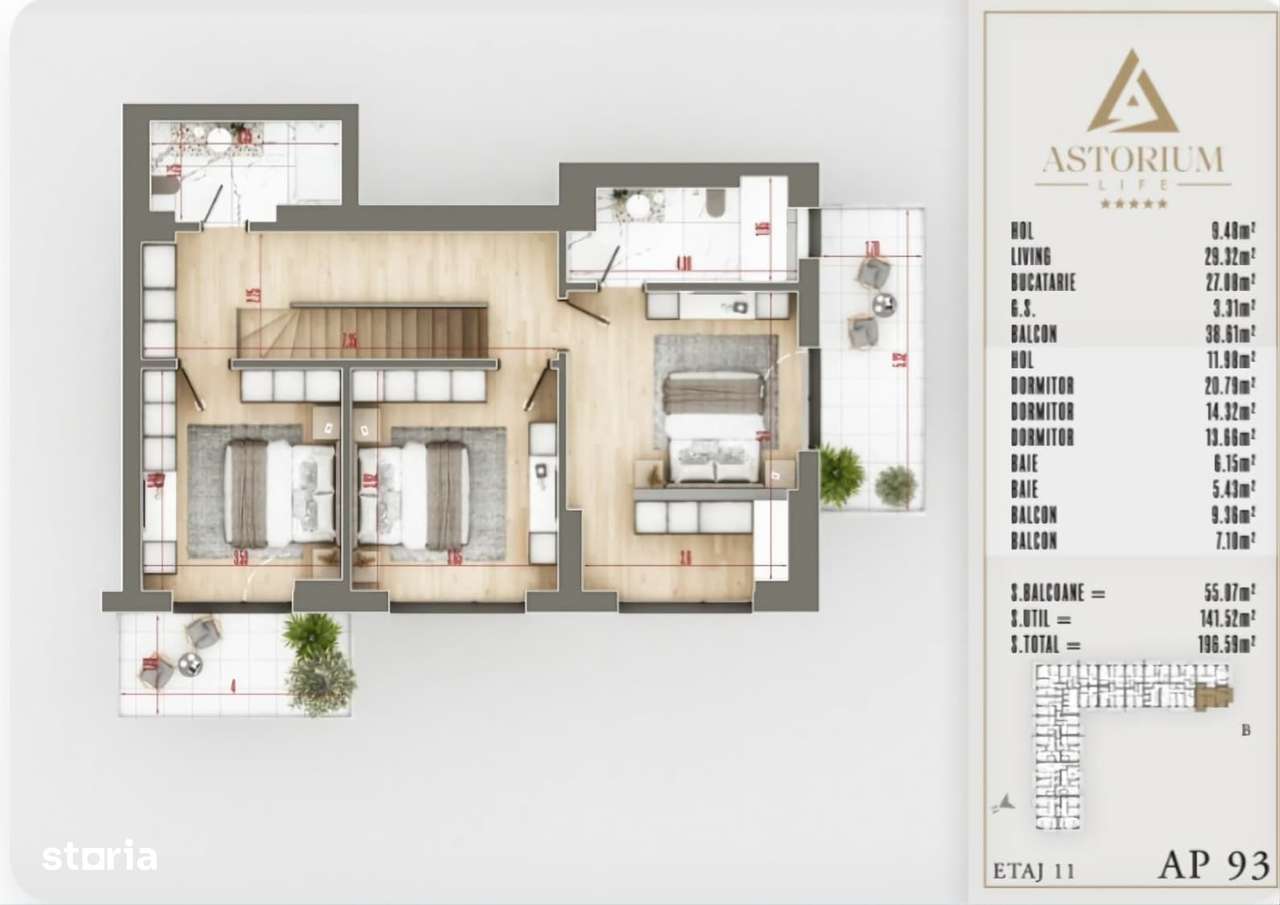 PENTHOUSE 4CAM. - FINISAJE UPPER PREMIUM / ASTORIUM LIFE! - Imagine principală: 4/11