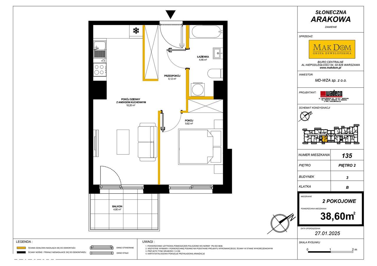 2-pokojowe mieszkanie 38m2 + balkon Bezpośrednio - Pełny obrazek: 2/7