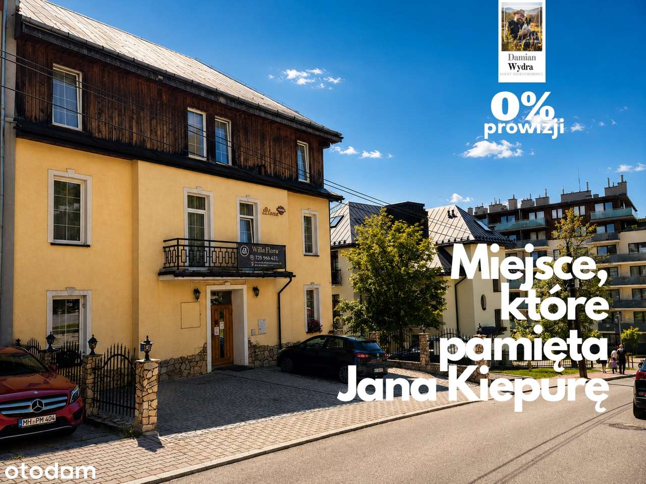 Pensjonat w centrum Krynicy, Willa Flora, historia Kiepury, z najemcą-2