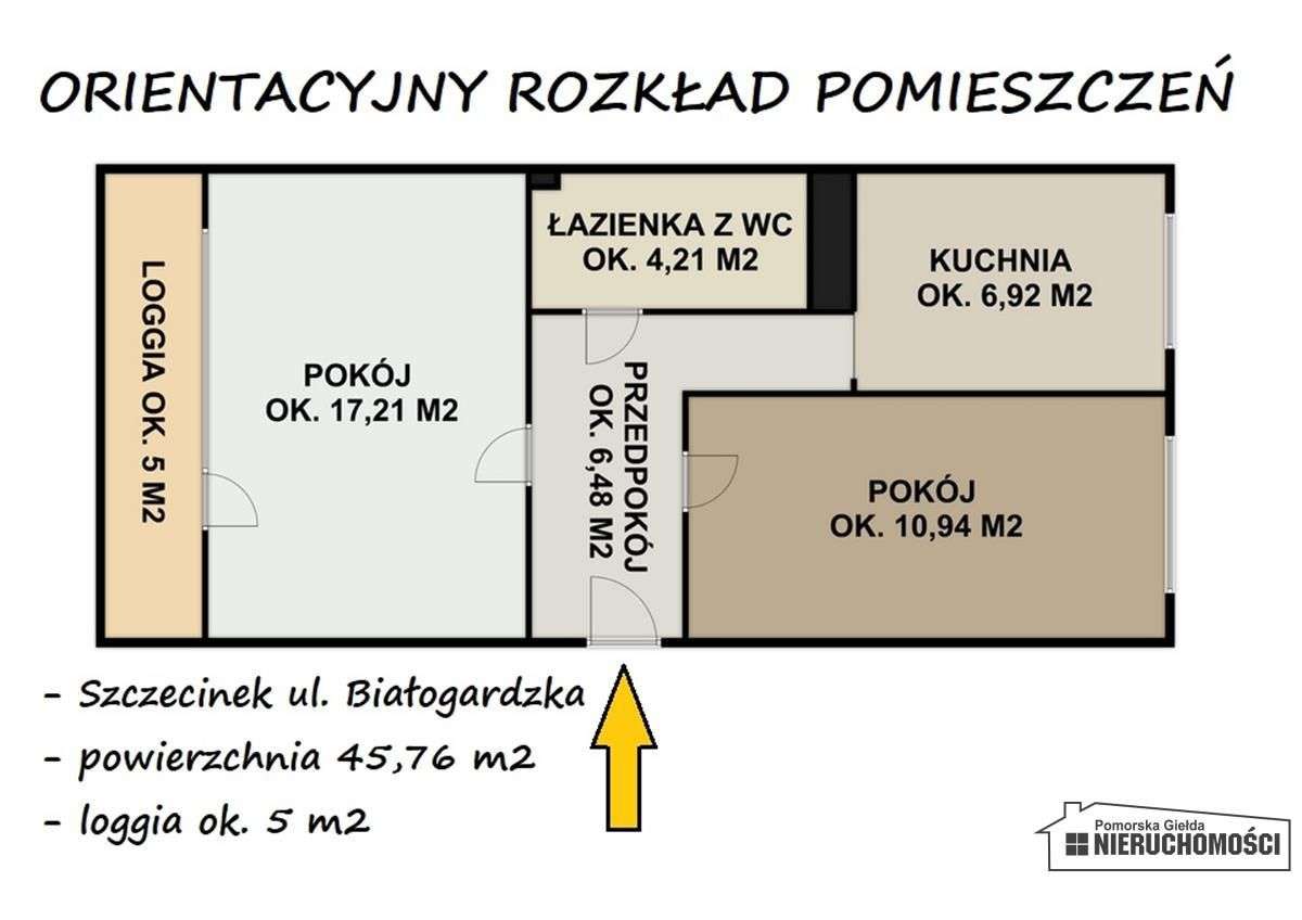 2 pokoje, parter, loggia i ogródek – Szczecinek.-13