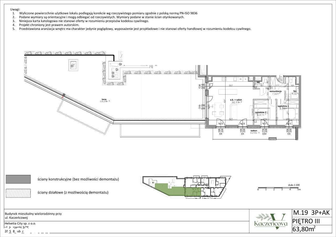 Kaczeńcova | mieszkanie 3-pok. | M.19 - Pełny obrazek: 2/7