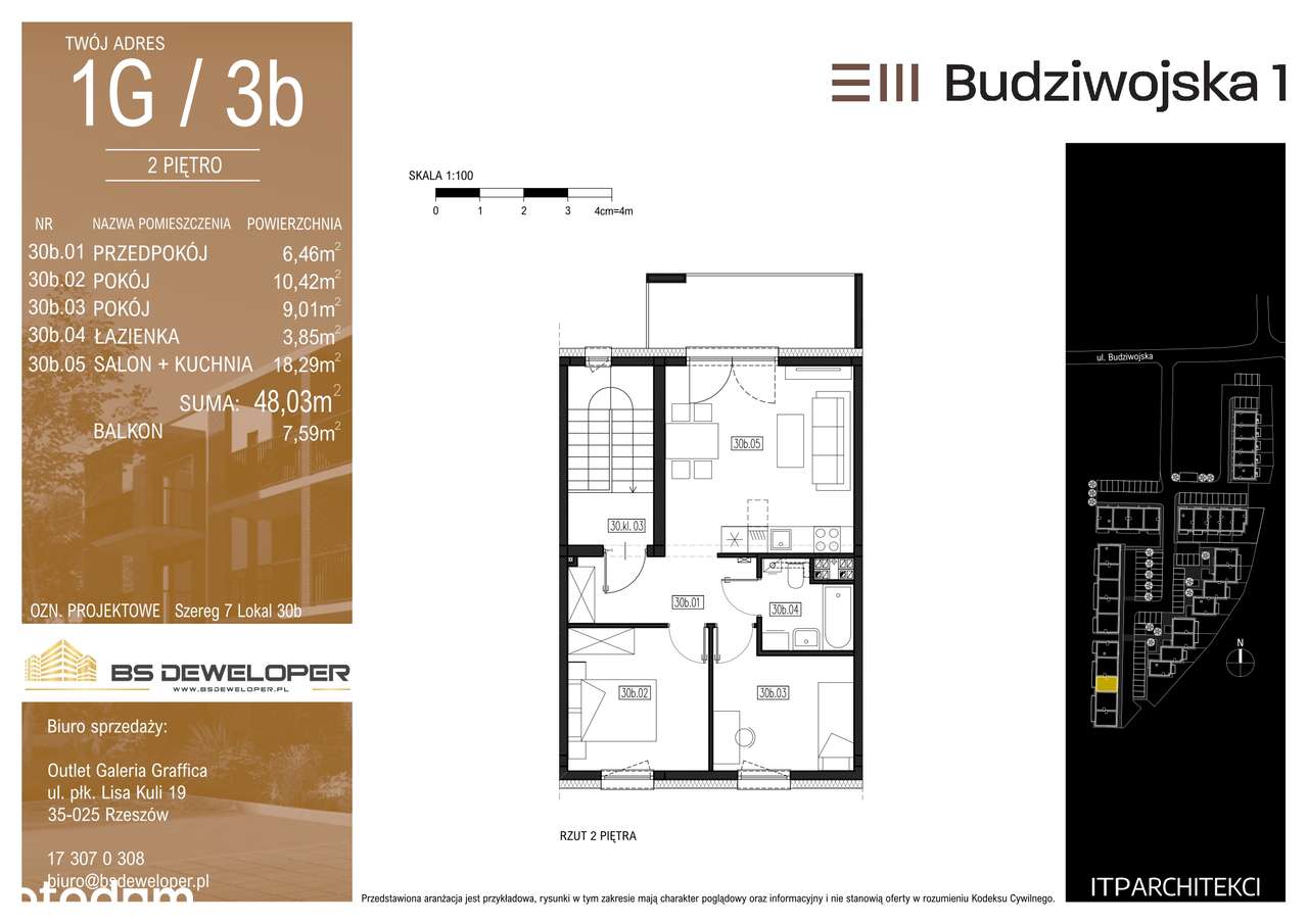 Budziwojska 3 | mieszkanie z balkonem 1G/3b - Pełny obrazek: 2/8