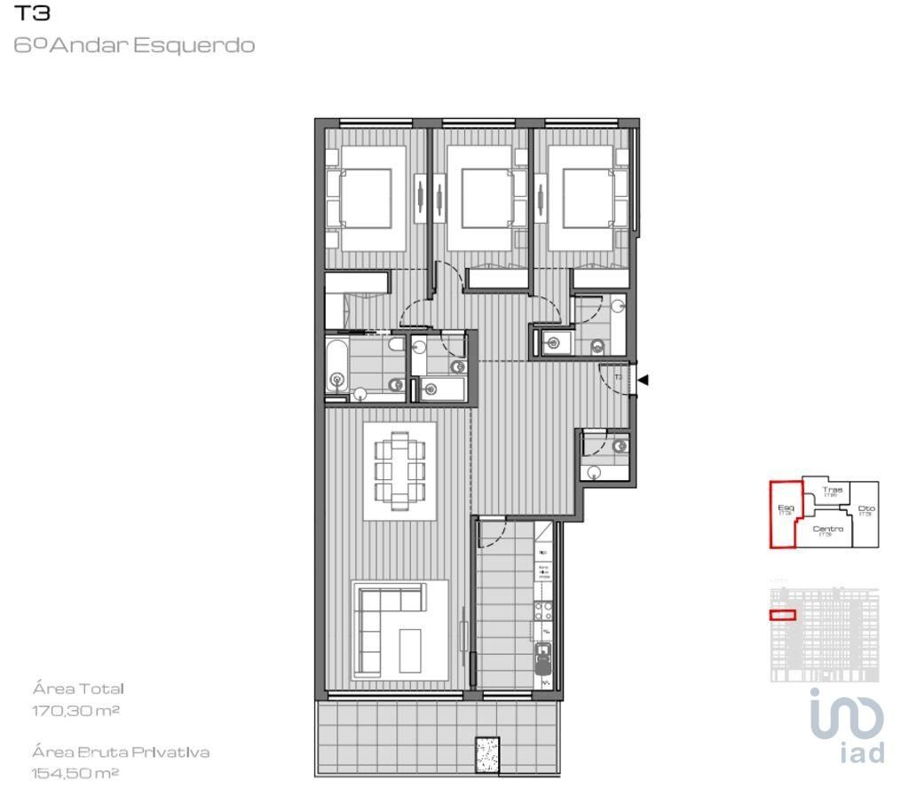 Apartamento T3 em Porto de 154,00 m2
