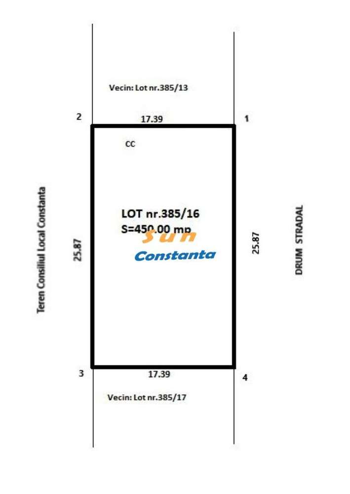 Teren intravilan 450 mp ,Zona Palas , Str. Dambovitei - Imagine principală: 2/5