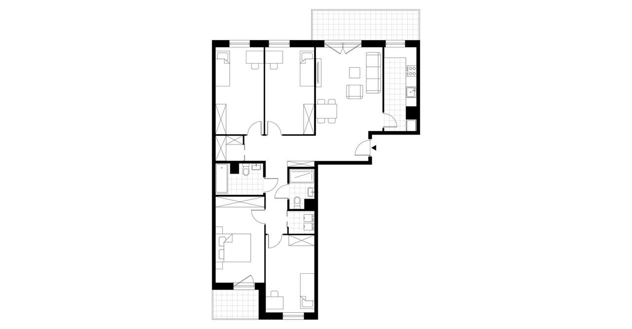 5-pokojowe mieszkanie 106m2 + balkon Bezpośrednio - Pełny obrazek: 4/9