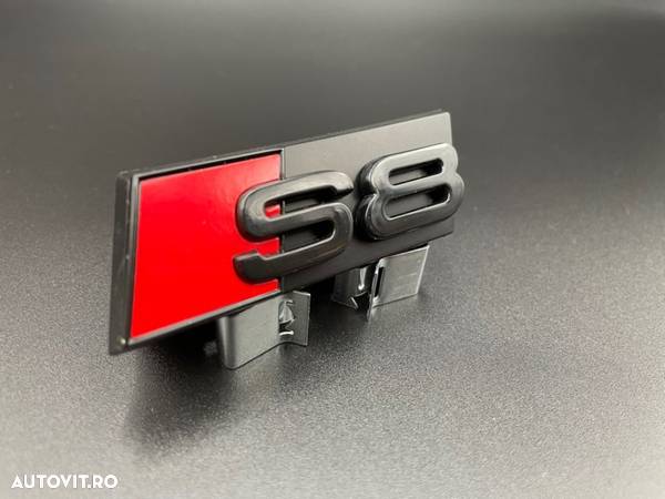 Set embleme Premium Audi S8 Negru / Roșu - 5