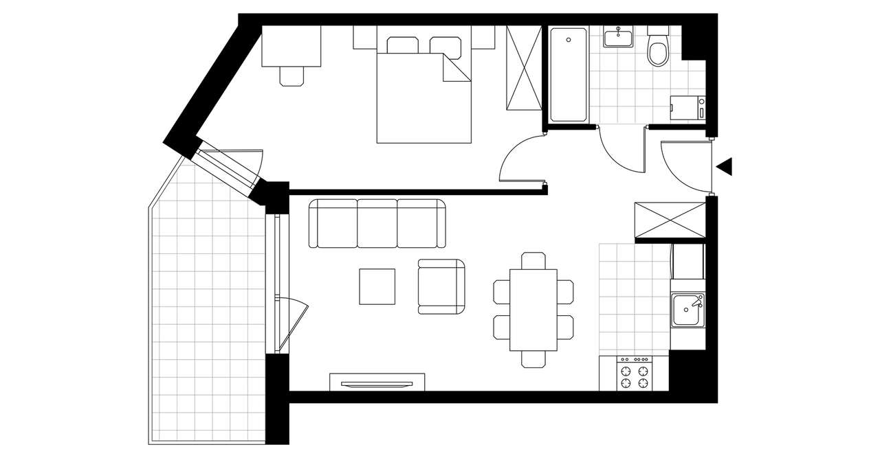 2-pokojowe mieszkanie 45m2 + balkon Bez Prowizji - Pełny obrazek: 3/8