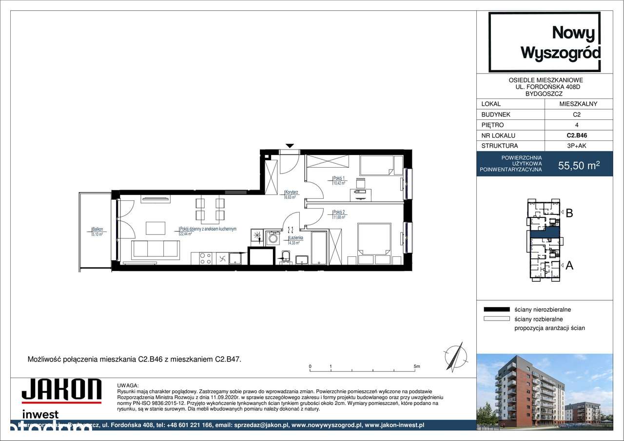 Nowy Wyszogród | mieszkanie 3-pok. | C2_B46 - Pełny obrazek: 2/7