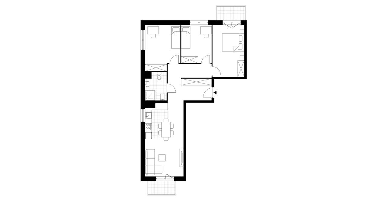 4-pokojowe mieszkanie 73m2 + 2 balkony - Pełny obrazek: 4/9