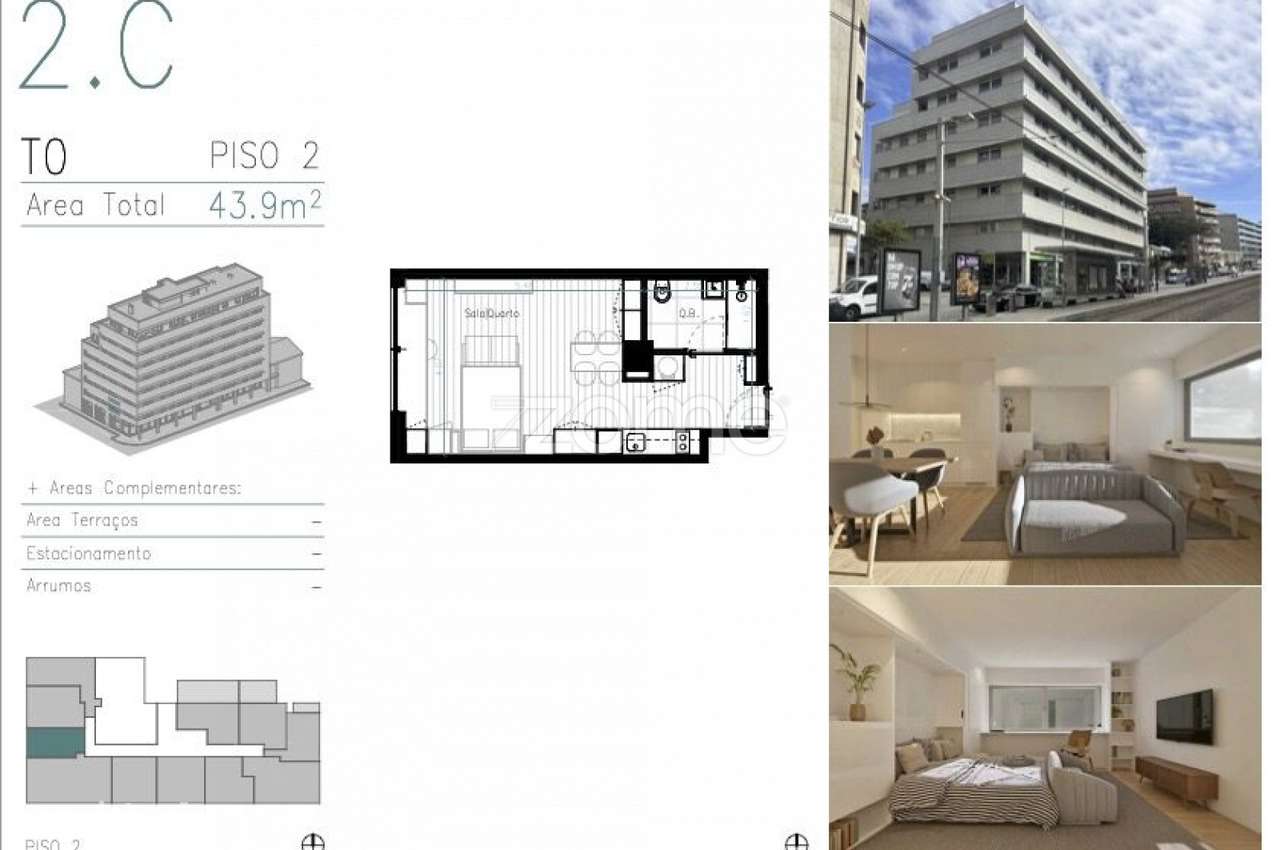Apartamento T0 em Matosinhos Sul - Grande imagem: 4/4