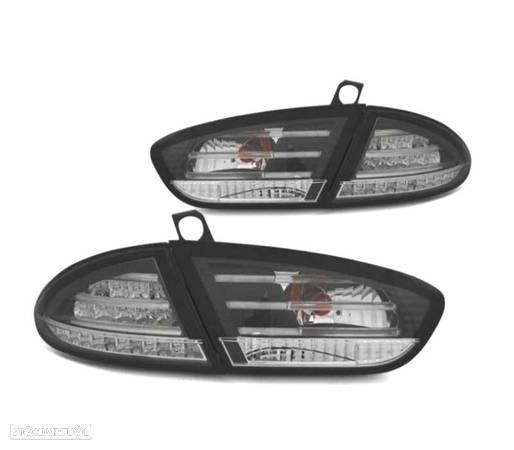 FAROLINS TRASEIROS CELIS LED PARA SEAT LEON 09-12 PRETO ESCURECIDO - 1