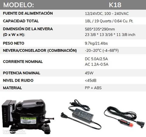 Arca congeladora Alpicool 18 Litros - 12