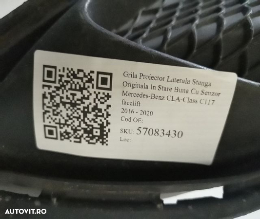 Grila Proiector Laterala Stanga Originala In Stare Buna Cu Senzor Mercedes-Benz CLA-Class C117 (fac - 7