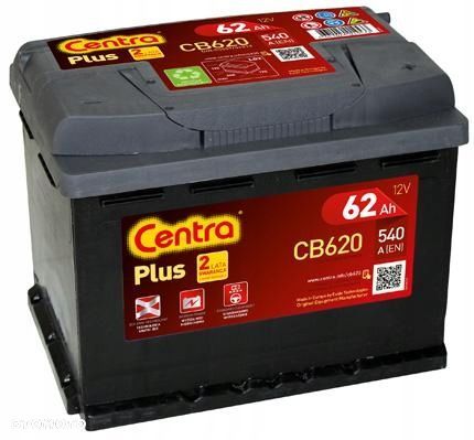 Akumulator Centra Plus CB620 62Ah 540A P+ MOŻLIWY DOWÓZ MONTAŻ - 1