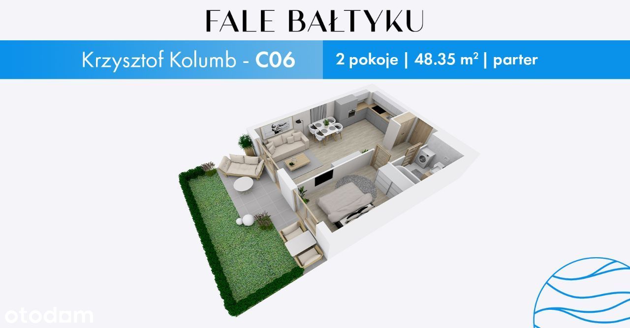 Fale Bałtyku | C06 | mieszkanie z ogródkiem 30MKW