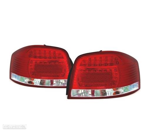 FAROLINS TRASEIROS LED A3 8P 03-08 VERMELHO BRANCO - 1