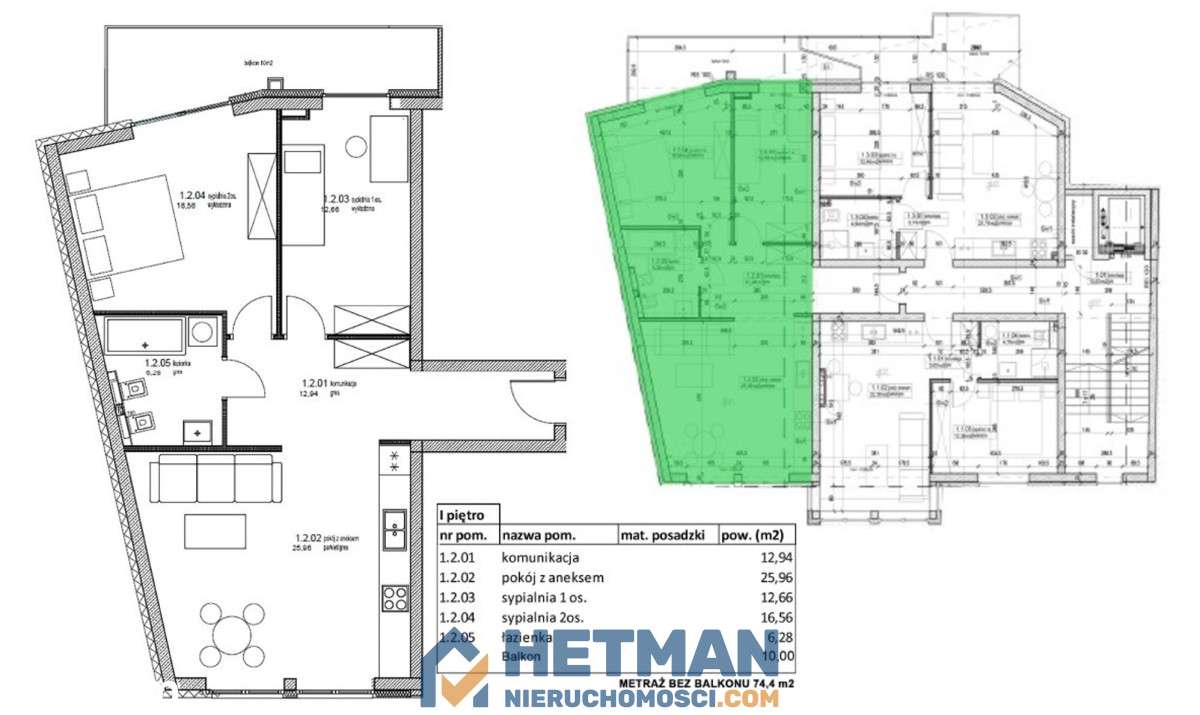 0%  Wilda - 3 pokoje, I p., balkon, parking - Pełny obrazek: 5/15