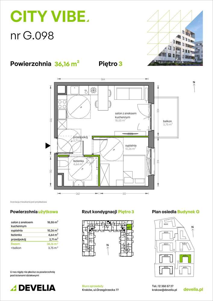 2-pokojowe mieszkanie 36 m² + balkon - Ansicht 2