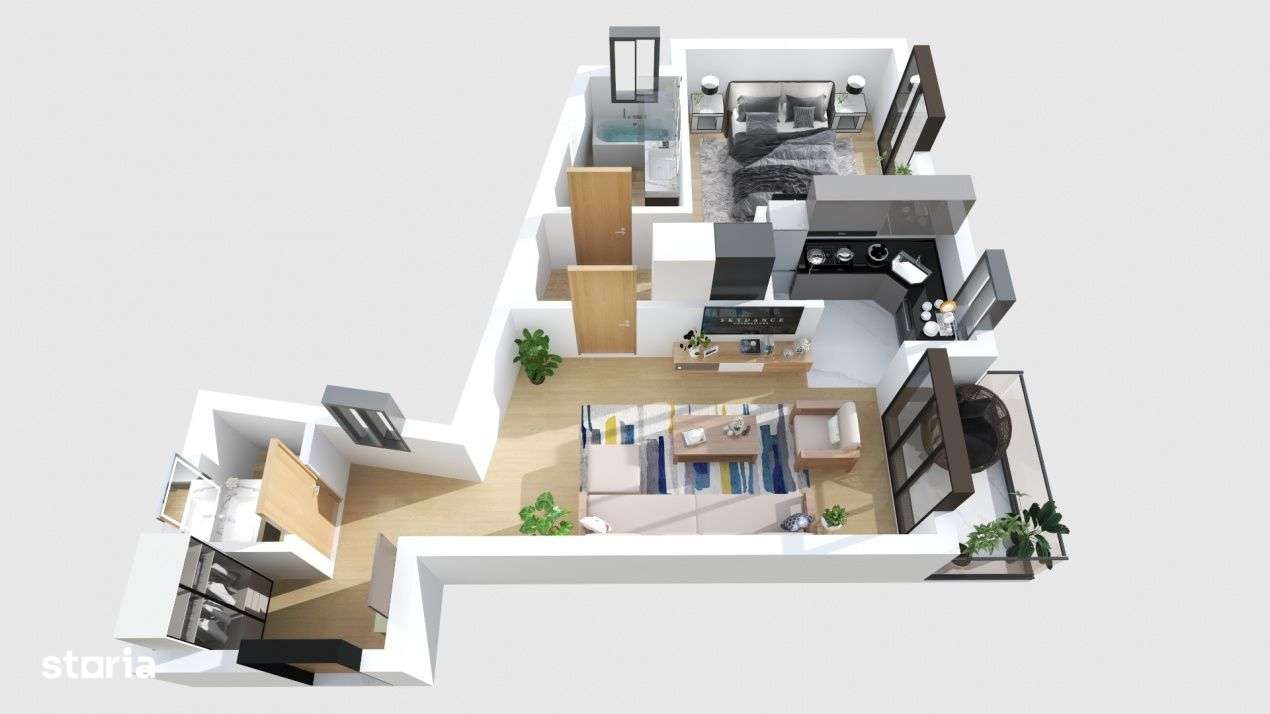 Centrul Capitalei, apartament cu 2 bai, etaj superior !-1