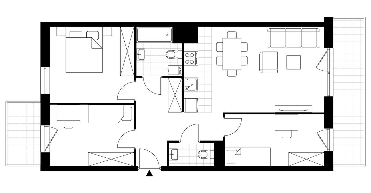 4-pokojowe mieszkanie 68m2 + 2 balkony - Pełny obrazek: 3/6