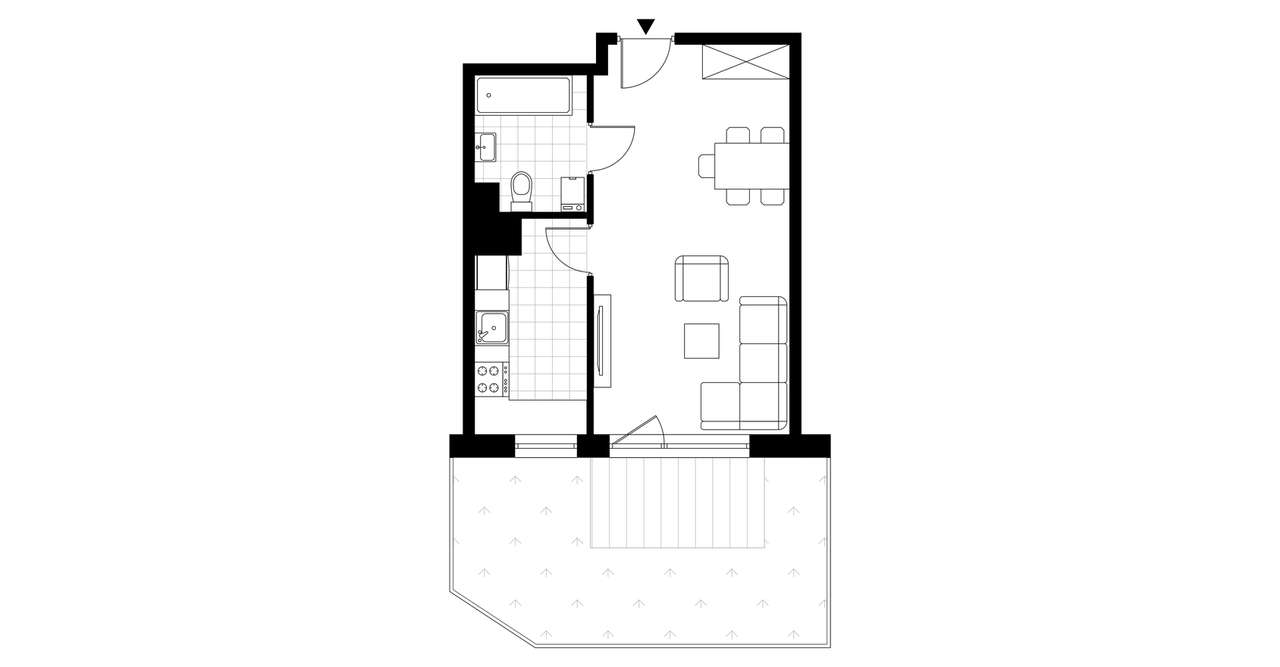 1-pokojowe mieszkanie 34m2 + ogródek Bezpośrednio - Pełny obrazek: 3/8