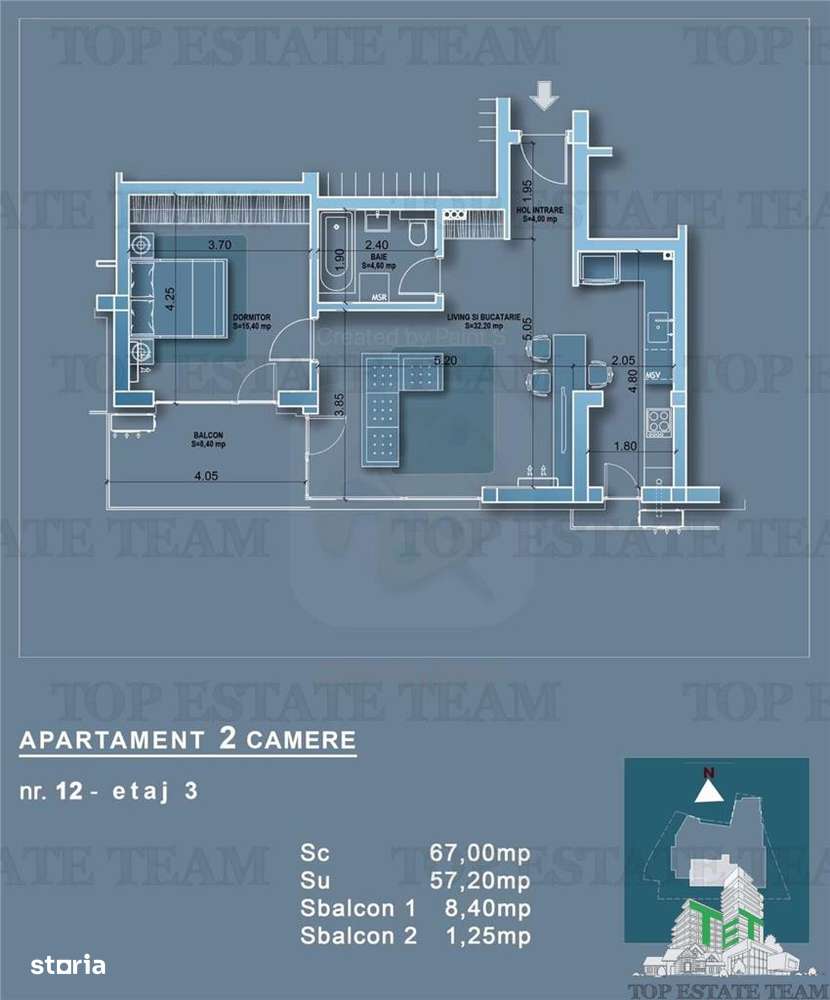 Apartament 2 camere in bloc nou, zona Mosilor