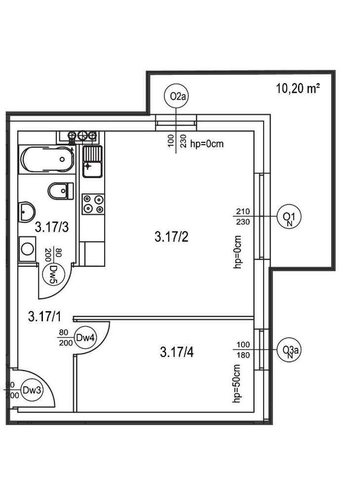 Nowoczesne mieszkanie - 37 m2, B1 3.17 - Pełny obrazek: 2/7